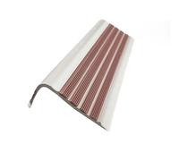 500 cm/1000 cm L Shaped Glow In The Dark Stair Edge Protector, 50 mm x 25 mm Self-Adhesive PVC Rubber Stair Nosing Edge Trim, Help Elderly, Kids Walk(Brown,500 cm)