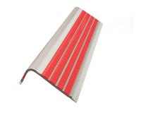 500 cm/1000 cm L Shaped Glow In The Dark Stair Edge Protector, 50 mm x 25 mm Self-Adhesive PVC Rubber Stair Nosing Edge Trim, Help Elderly, Kids Walk(Red,1000 cm)