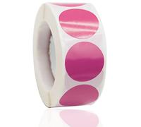 500 Colored Dot Stickers 25mm Pink Self-Adhesive Round Labels - Glossy Paper Circle Stickers for DIY Crafts, Gift Bags, Cards and Envelopes