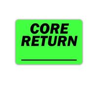 500 Core Warehouse Receiving Labels - 3x5 OSHA Labels - Bright Green Paper, Easy Peel & Stick, Strong Adhesive - Ideal for Core Returns, Inventory & Shipment Tracking (Rectangular core Return)