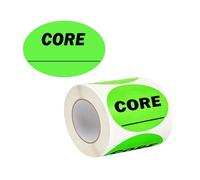 500 Core Warehouse Receiving Labels - 3x5 OSHA Labels - Bright Green Paper, Easy Peel & Stick, Strong Adhesive - Ideal for Core Returns, Inventory & Shipment Tracking (Elliptical core)
