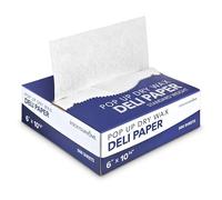 500 Count Pre-Cut Deli Wax Sheets, 6” Heavy Duty Pop Up Dry Wax for Restaurant, Disposable Deli Wrap for Burrito, Hot Dog or Sandwich, Stock Your Home