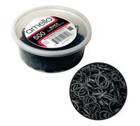 500 Count Rubber Bands in Re-closable Container for Ponytails and Braids (Black) by Amelia Beauty Products