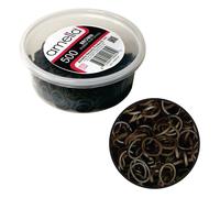 500 Count Rubber Bands in Re-closable Container for Ponytails and Braids (Brown) by Amelia Beauty Products
