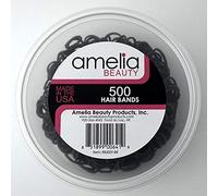500 Count Rubber Bands in Re-closable Container for Ponytails and Braids (Brown) by Amelia Beauty Products