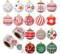 500 Counts Christmas Decorative Sticker Labels Adhesive Wrapping Labels for Scrapbooking Journal Album Seal Envelope Wall Sticker for Home