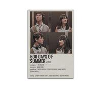 500 Days of Summer 2009 Poster Vintage Wall Art Canvas Aesthetic Posters Music And Movies Decor Painting for Living Room Bed Room 12x18inch(30x45cm) Unframe-style