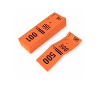500 Detachable Numbered Cloakroom Ticket - 12 x 4 cm Thick Paper 120 g/m² - Cloakroom Tickets for Parties, Bars, Concerts, Festivals, Associations, Receptions - Made in Italy, Economy Size, Orange