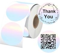 500 Direct Thermal Shipping Labels Gradual Change Round Stickers - Self-Adhesive Labels Roll for Small Business Shipping Printer Labels for Barcodes Home Inventory, Color Coding, Address, Name Tag
