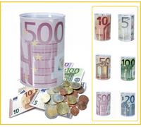 500 EURO Banknote Money Box Metal Tin Piggy Bank 15x8 Cm