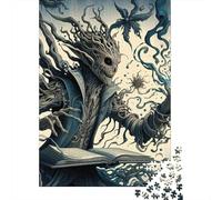 500 Fantasy Monsters Creative Square Jigsaw Puzzles for Adults, Wooden Puzzles Unique Challenge Games 500pcs (52x38cm)