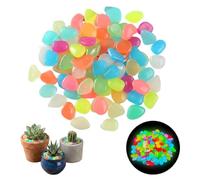 500 Glowing Pebbles ， 0.39" Resin Luminous Stones Multicolor，Coloured stones for gardens,for glow in the dark pebbles and Garden Pathway Illumination