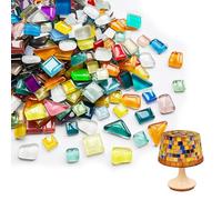 500 Grams Crystal Glass Mosaic Tiles - Multicoloured DIY Craft Kit,Multi-Shape Mosaic Tiles, Suitable for Mosaics Tiless Arts and Crafts, Bathroom and Kitchen Home