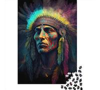 500 Indians Creative Square Jigsaw Puzzles for Adults, Wooden Puzzles Unique Challenge Games 500pcs (52x38cm)