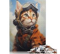 500 Kitty Pilot Jigsaw Puzzles for Adults Teenager & Wooden Puzzles Family Games 500pcs (52x38cm)