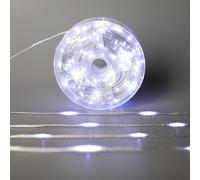 Shatchi 50m Cool White 500 LED String Lights 8 Modes Auto Timer Fairy Lights - Flexible, White