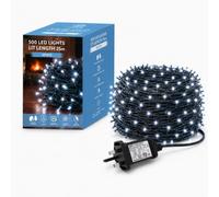 Shatchi 500 LEDs Fairy String Lights - Cool White, Green Cable, 8 Modes, Mains-powered, Memory/Timer