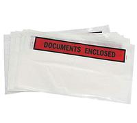 500 Long DL Letter Size Printed Peel + Seal Clear Document Enclosed Wallets 110 x 230mm / 4.25 x 9" Postal Mailing Packaging Packing Shipping Postage Pouches Bags Address Envelopes Labels Stickers Slips