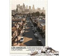 500 Los Angeles City Creative Square Jigsaw Puzzles for Adults, Wooden Puzzles Unique Challenge Games 500pcs (52x38cm)