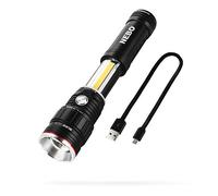 500 Lumen COB LED Work-Light and Flashlight, Red Light Mode and Red Flashing Light Mode, 4x Adjustable Zoom, Magnetic Base, No Need to Buy Batteries SLYDE KING is Rechargeable - NEBO 6726 Slyde King