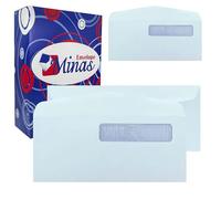 500 Minas Envelope #10 Business Envelope (Postage Meter/Reverse Flap Window), Laser/ Digital Upper Right-Hand Window, Security, White 24lb., Gum Flap, 500/Box