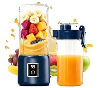 500 ML Portable Blender, USB-C Rechargeable Smoothie Maker, Lightweight Mini Smoothie Mixer, Personal Juicer Bottle with 12-Blade Design and Electronic Display, for Smoothies, Shakes & Juices