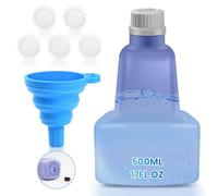 500 ML Replacement Bottle for Flash Power Spray Mop, Refillable, Leak-Free HDPE Solution Bottle, 17 FL OZ with 5 Sealing Pads and 1 Folding Funnel