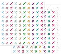 500 Multicolor Travel The Map Airplanes Mini Stickers - 0.5 Inch Round Paper Stickers Colorful Cute Plane Labels for Scrapbook, Classroom, Home Decoration,Calendars, Journals, DIY (Airplane)