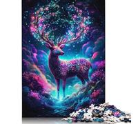 500 Mystical Fantasy Deer Jigsaw Puzzles for Adults Teenager & Wooden Puzzles Family Games 500pcs (52x38cm)