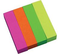 500 Neon Paper Index Notes - Colour-Coded Removable Strips in Green, Yellow, Orange, and Red, Perfect for Books, Reports, Documents, and Office Or School Use