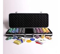500 Numbered Casino Poker Chip Set with 13.5 Gram Chips, Buttons & Playing Cards. Includes Values 25-5000