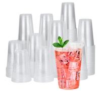 500 pack 9 oz Disposable Plastic Cups, Clear Plastic Cups Tumblers, Disposable Cups Bulk, Transparent for Wedding, Thanksgiving, Birthday, Halloween, Christmas Party