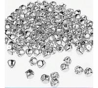 500 Pack Christmas Jingle Bells Festive Xmas Tree Decoration Musical Sleigh DIY Home Crafts Gift Wrapping Cat Collar - Silver 10mm