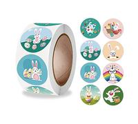 500 Pack Decorative Easter Labels Egg Stickers for Art Craft Journal Scrapbook Handbook Gift Packaging Egg Adhesive Decorative for Party Supplie Kids Games Bag Decors