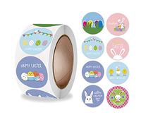 500 Pack Decorative Easter Labels Egg Stickers for Art Craft Journal Scrapbook Handbook Gift Packaging Egg Adhesive Decorative for Party Supplie Kids Games Bag Decors