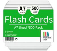 [500 Pack] Flash Cards Revision White 5x3 Lined Record Cards - Ideal for Study, Flash Cards Revision, Index Cards for Organizing and Memorizing Information