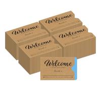 500 Pack Hotel Key Card Sleeves 6 x 9 cm Kraft Paper Card Protectors Printed Welcome Enjoy Your Stay for Guest Cards