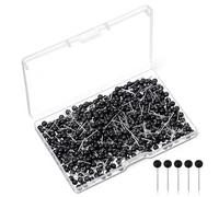 500 Pack Push Pins for Cork Board, Black Map Pins for Travel Map Thumb Tacks for Wall 1/8 Inch Small Round Head Marking Push Pin for Picture Photo Cork Board Wall Bulletin Sewing DIY Craft Home