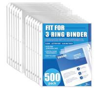 500 Pack Sheet Protectors for 3 Ring Binder, Clear Page Protectors 8.5 x 11 Letter Size, Top Loading Plastic Sleeves for Documents, Bulk for Business Office Filing, School Records & Home Organization