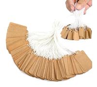 500-Pack Small Hang Strung Price Tags with String - Writable Retail Tags for Jewelry, Clothing, and Gifts, Durable Paper Tags for Crafting, Labeling, and Merchandise