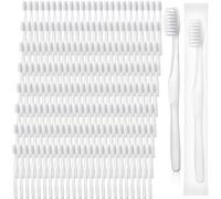 500 Pack White Disposable Toothbrushes Bulk, Individually Wrapped Soft Bristles Manual Toothbrush for Adults, Bulk Guest Toothbrushes for Hotel Homeless Shelters Charity Gyms Travel