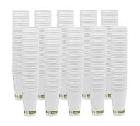 (500) Paper Coffee Cups 16oz White Compostable Takeaway