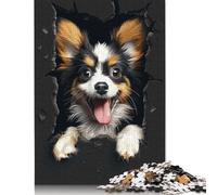 500 Papillon Dog Jigsaw Puzzles for Adults Teenager & Wooden Puzzles Family Games 500pcs (52x38cm)