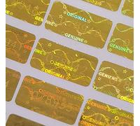 500 Pcs 0.787x0.39 inch Gold High Security Tamper Evident Seal Warranty Void Original Genuine Authentic Hologram Labels/Stickers w/ Unique Sequential Serial Numbering Tamper Proof Stickers