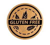 500 PCS 1.5" Gluten Free Kraft Stickers Contains Food Rotation Warning Labels for Retail Package, Food, Glass Jars