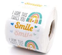 Muminglong 1.5 Inch I Hope This Makes You Smile Sticker, Rainbow Sticker,Thank You Sticker,Small Shop Sticker, Small Business, Handmade Sticker,Packaging Sticker, 500 PCS
