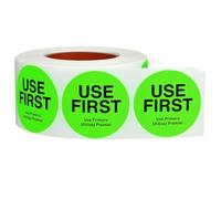 500 PCS 1.5 Inch Use First Stickers Food Service, Circular Day Food Labels, Waterproof Circle Inventory Control Labels for Kitchen Restaurant Containers