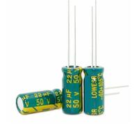 500 PCS 1UF 4.7UF 10UF 22UF 47UF 220UF 10V 25V 35V 50V 5 * 11MM high frequency low impedance Aluminum electrolytic capacitor(10UF 50V)