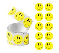 500 Pcs 2.5cm Round Yellow Happy Face Smiley Faces Adhesive Stickers,Smiley Face Stickers Emoji Stickers,Well Done Stickers,Children Fun Reward Labels for Teachers & Parent