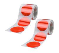 500 Pcs 2 Inch Embossing Stickers Notary Embosser Seal Stickers Corporate Foil Seal Sticker for Certificates Award Sticker Self Adhesive Envelope Seals Labels with Serrated Edge Red